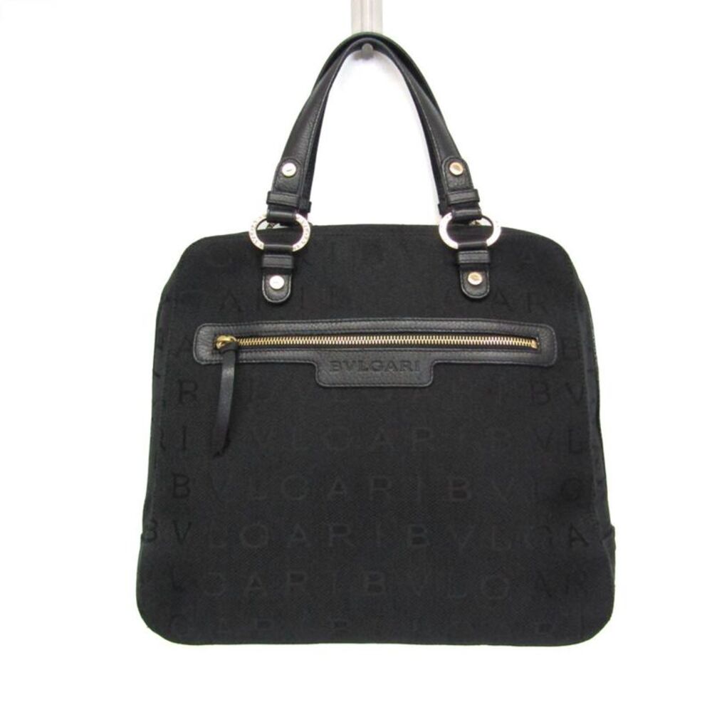 Bvlgari Logomania Canvas Black Canvas Handbag
